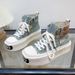 Women's High-Top Canvas Sneakers Thick-Sole Casual Shoes Stylish Versatile_voghion.com