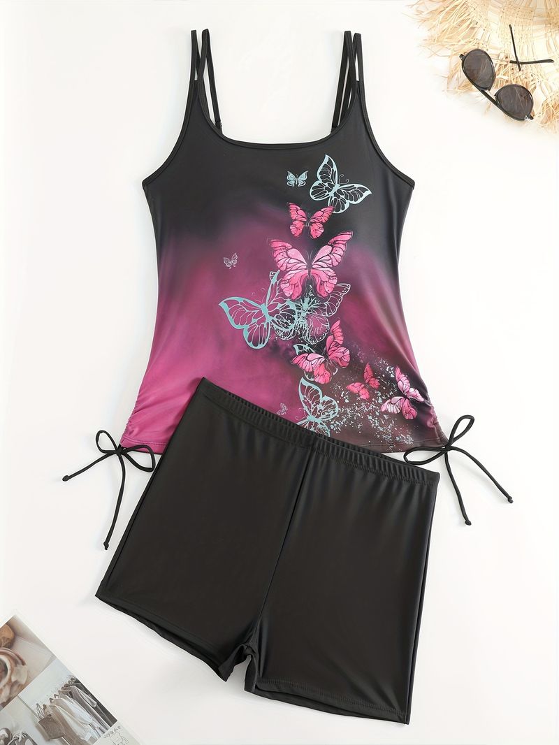 Maillot de bain grande taille à imprimé floral pour femme - Ensemble bikini taille haute avec jupe cache-maillot_voghion.com