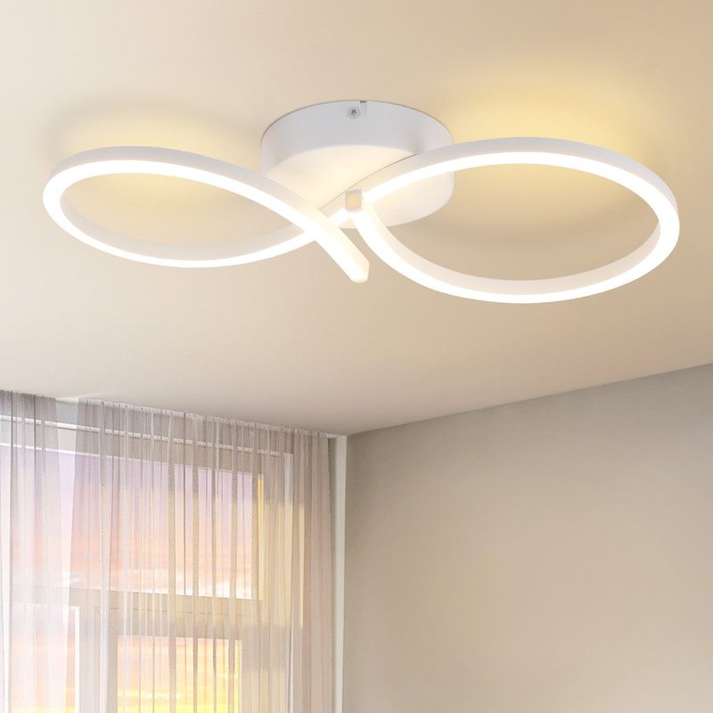 Deckenleuchte LED Deckenlampe Weiß - 24W Küchenlampe Moderne Kreative Design Wohnzimmerlampe 3000K Warmweiß Flurlampe Für Esszimmer Kinderzimmer_voghion.com