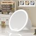 LED Vanity Mirror With Touch Control – Foldable Makeup Mirror With 3-Color Light Modes (USB Rechargeable, Adjustable Brightness)_voghion.com