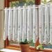Rideau de cuisine en dentelle blanche nordique - Rideau de café en polyester respirant pour fenêtres et portes (80 % polyester, 20 % coton, 3 tailles, design passe-tringle)_voghion.com