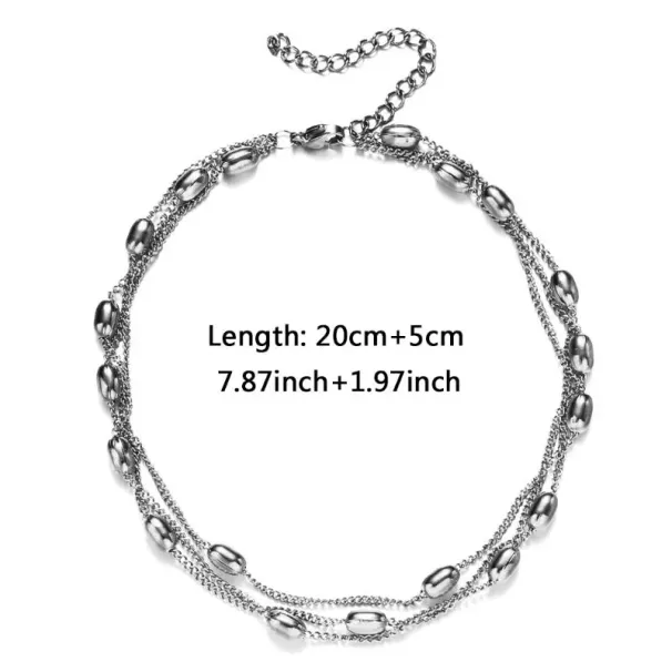 Tornozeleiras MinaMaMa Aço Inoxidável Três Camadas Corrente Tornozeleira Para Mulheres Multicamadas Pé Yoga Jóias_voghion.com