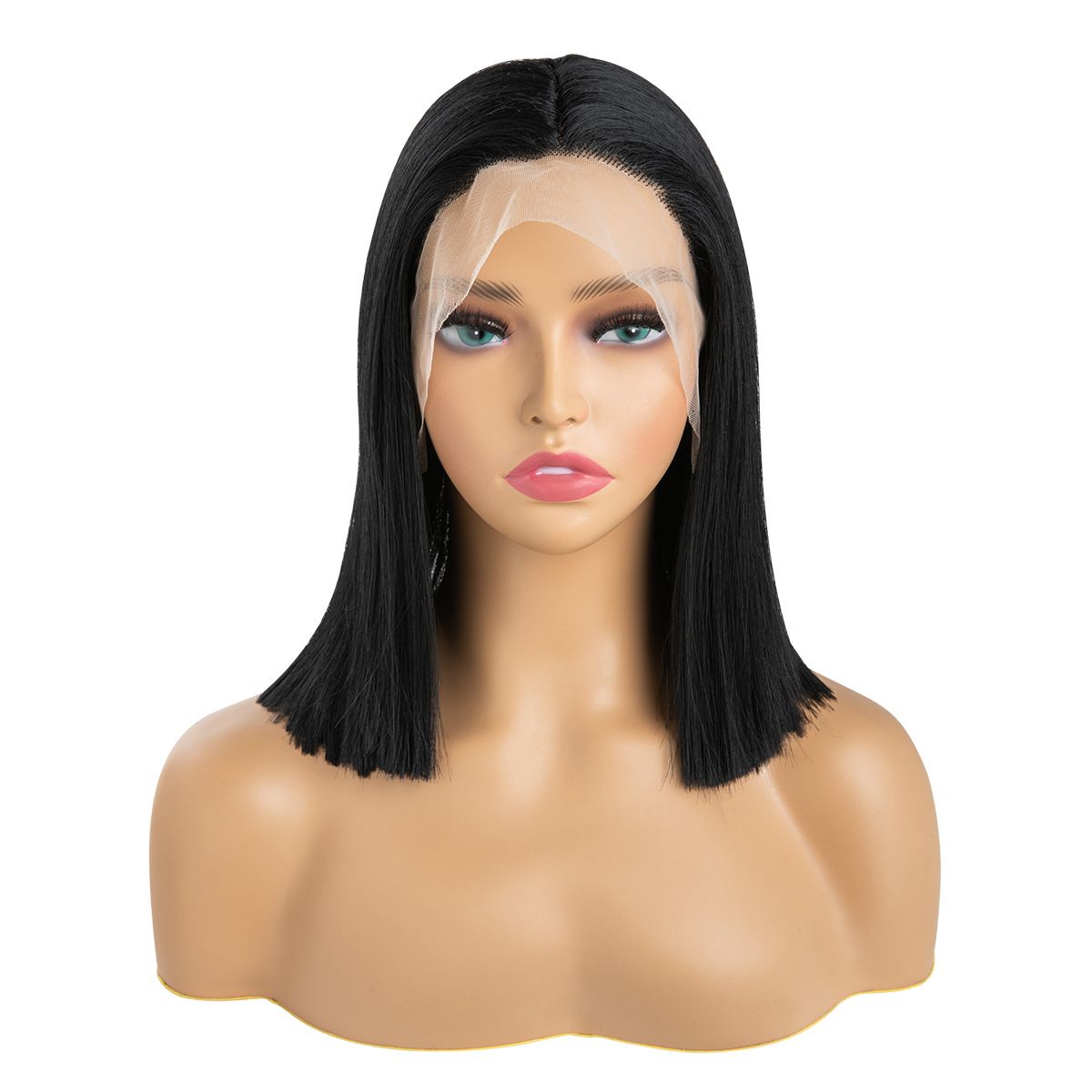 Nuovo copricapo parrucca da donna parrucca di simulazione di rete di rose a forma di T in pizzo frontale intrecciato a mano di media lunghezza_voghion.com