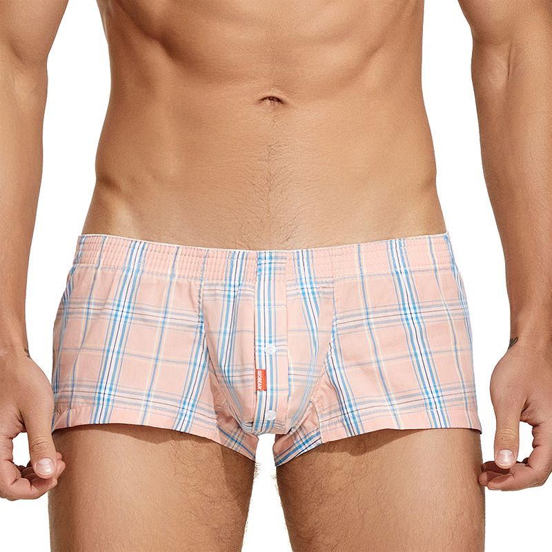 Men's Underwear Breathable Cotton Comfortable A Luo Pants Large Plaid Four Corners Wholesale_voghion.com