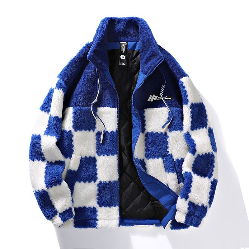 Herrenbekleidung neue Lammfelljacke trendige Marke Herren- und Damenjacke mit Baumwollpolsterung lässige Kapuzenjacke vielseitige Herrenmode-Trendstickerei_voghion.com