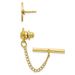 Kelly Waters Gold-plated Satin Round Engravable Tie Tac With Safety Chain_voghion.com
