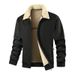 European Size Youth Turn-Down Collar Lamb Wool Suit Cardigan Jacket Graphene Men's Fleece-Lined Thickened Winter_voghion.com