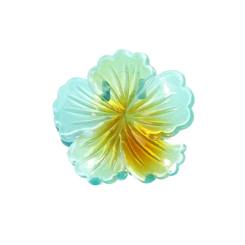 Cabbage Rose – Kleine Haifisch-Clips für den Hinterkopf, halb hochgesteckt – Jelly-Farben, florales Haar-Accessoire für den Strandurlaub_voghion.com