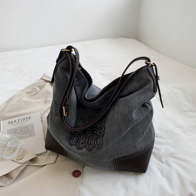 2024 Nuova borsa da donna di grande capacità Borsa da donna autunnale Borsa in tela Instagram Borsa a tracolla singola Borsa a secchiello casual_voghion.com
