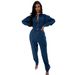 Dameskleding 6969 Fashion Slim Fit Elastische Small Foot Washed Denim Jumpsuit Jumpsuit_voghion.com