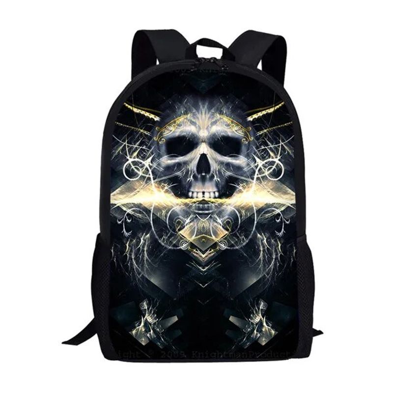 Cool Skull Print Uomo Bambini Ragazzi Ragazze Zaini Borse per bambini Borsa da scuola per zaino giornaliero per studenti adolescenti_voghion.com