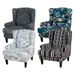 Elastic Wingback Chair Slipcover - Vintage European Style Stretch Sofa Cover For Single Armchair, Full Coverage Anti-Slip Fitting_voghion.com