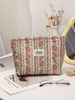 Floral Makeup Bag For Women, Large Capacity Travel Cosmetic Pouch With Striped Roses_voghion.com