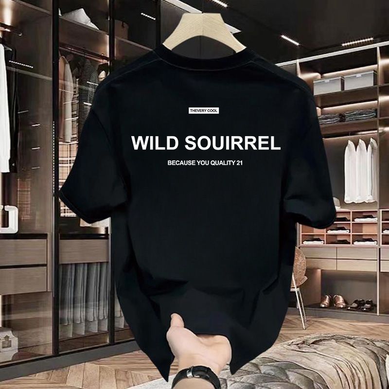 Ανδρικά ρούχα Βαρύ βαμβακερό κοντομάνικο μπλουζάκι Ανδρικό καλοκαιρινό Νέο μοντέρνο εμπριμέ με στρογγυλή λαιμόκοψη Micro Loose all-match Casual μισομάνικο μπλουζάκι_voghion.com