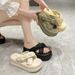 Women's Casual Summer New Thick-Soled Platform Round-Toe One-Strap Sandals Beach Shoes Cross_voghion.com