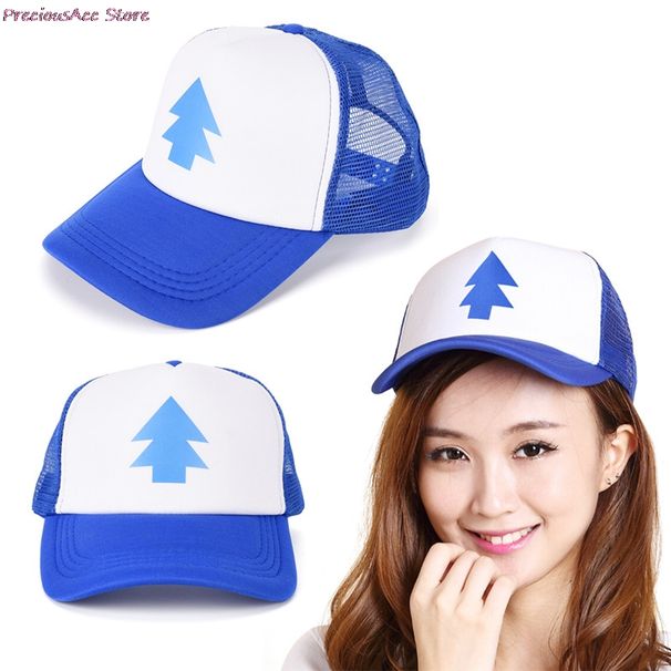 1PC Trucker Baseball Cap Pine Tree Dipper Gravity Fall Mesh Hat Nastavljiva za ženske in moške ukrivljene športne tekaške kape_voghion.com