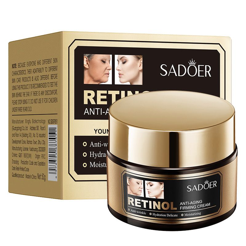Crema idratante rassodante anti-età al retinolo SADOER in inglese completo_voghion.com
