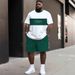 Herrenbekleidung Plus Size Sommer T-Shirt Shorts Anzug Muster Spleißen 3D Digitaldruck Lässiger Strandhosenanzug_voghion.com