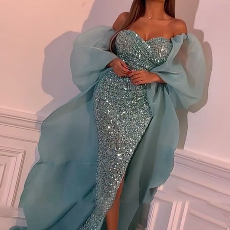 Women's Clothing Spring and Summer Women's Clothing Sexy Mesh Hip wrapped Ball Gown Dress New_voghion.com