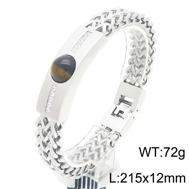 Hip Hop Dia Personality Reversible Chain Splicing Intarsien Tiger Eye Stone Curved Tag Titanium Steel Herrenarmband_voghion.com