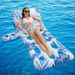 Leaf Print Opblaasbar Pool Float Erwuessener Gréisst Lounger Mat Atem Mesh Design Fir Schwämm Beach Party & Entspanung_voghion.com