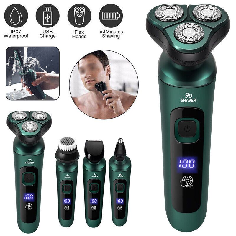 4-In-1 Men Electric Shaver Razor Rotary Beard USB Rechargeable Trimmer Cordless_voghion.com