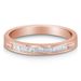 10K Rose Gold over .925 Sterling Silver 1/5 Cttw Diamond Channel-Set Stackable Band Ring (H-I Color, I1-I2 Clarity)_voghion.com