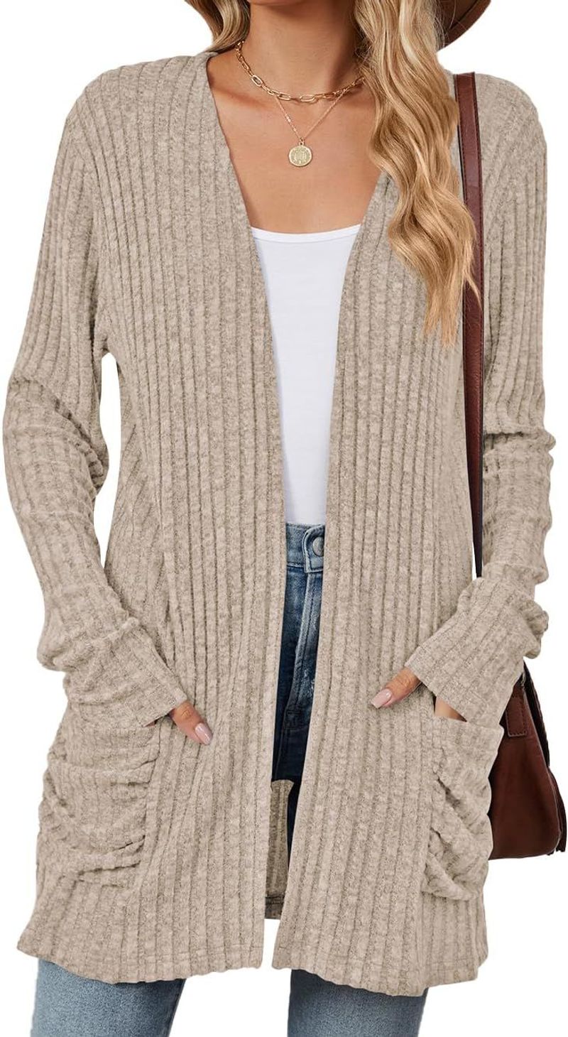 Women's Lightweight Cardigan, Fashionable And Casual, Oversized Long Sleeved Cardigan Sweater, Loose Dress, Autumn Holiday Top_voghion.com