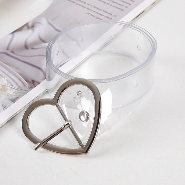 Transparent Summer Versatile Fashion Student Punk Style Heart Women's Simple Korean Version Belt_voghion.com