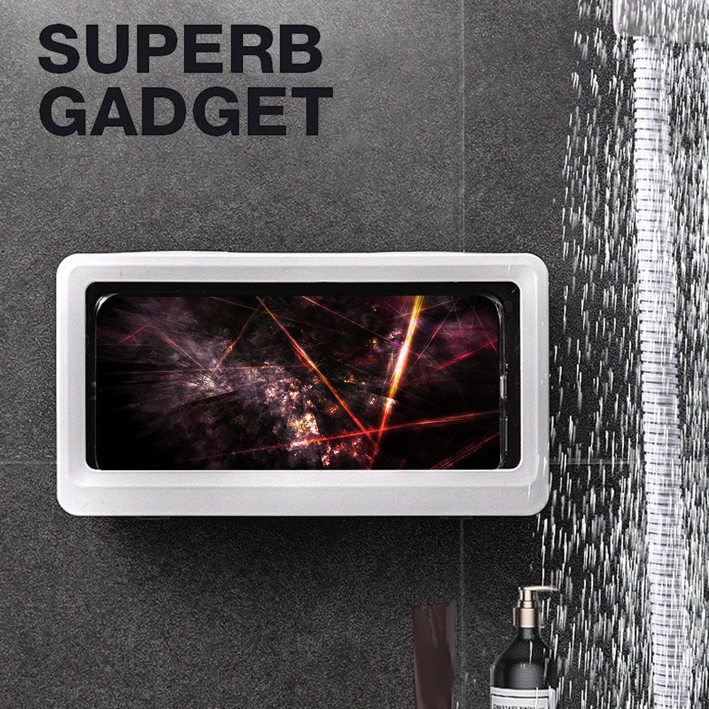 Kunjiuyou Supporto per telefono sigillato trasparente impermeabile antiappannamento da parete per WC da bagno-blu_voghion.com