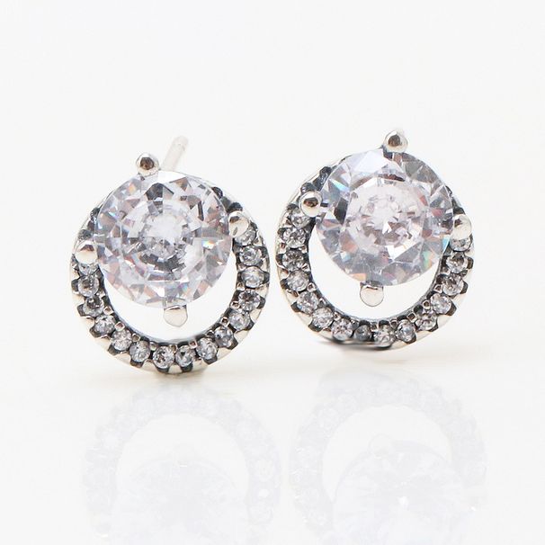 Orecchini da donna con alone rotondo lucido placcato argento, orecchini di diamanti leggeri e di lusso alla moda, regalo di San Valentino per le fidanzate_voghion.com