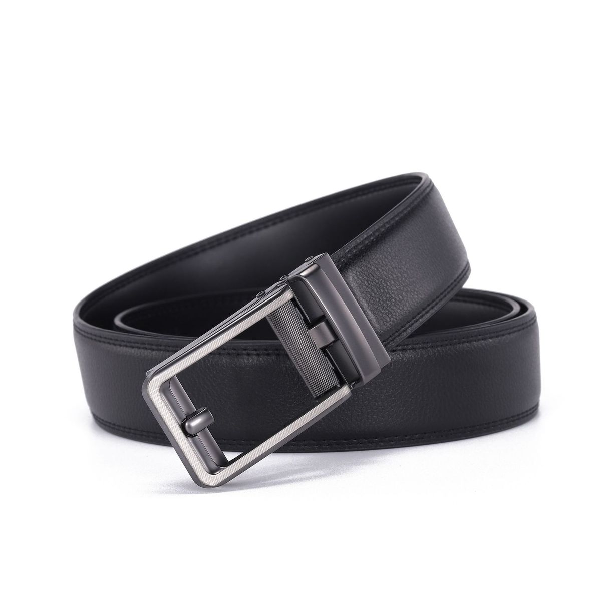 Men's Korean Style Leather Belt - Automatic Buckle For Business & Casual Wear_voghion.com