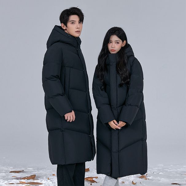 Unisex 700FP White Duck Down Long Parka – Couple’s Winter Coat For Performing Urban Commuters (Windproof, Glacier Grey/Black, S-5XL)_voghion.com