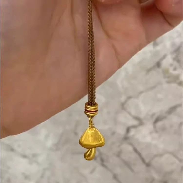 "Champignoncake" Mall Mushroom Weet Cake Gevlochten Ketting Nieuwe Chinese Tyle Implement Veelzijdig High-end Gevoel Fortuin_voghion.com