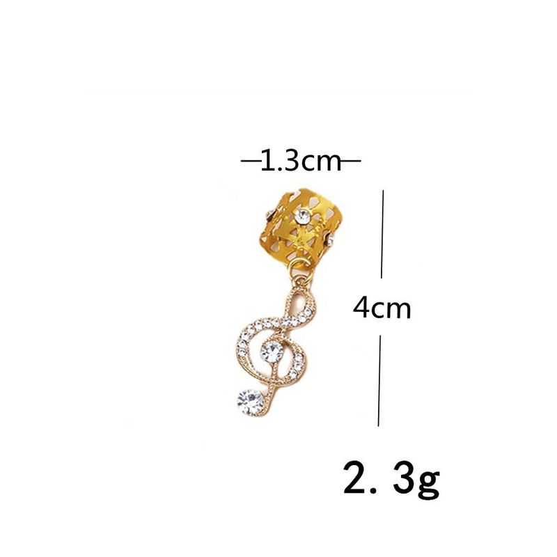 Anelli per dreadlock hip-hop, cerchietti e fasce per capelli in metallo, accessori per copricapi con anelli per capelli con note musicali in strass_voghion.com