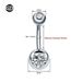 Piercing de nombril en alliage G23, filetage interne, zircone F136, titane médical, double boule ronde pavée_voghion.com