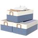 Foldable Basket Dual Fabric 3 With Pack Organizer Wardrobe Bin Tra Organizer Storage Large Storage Drawer Clothes Handles Boxes_voghion.com
