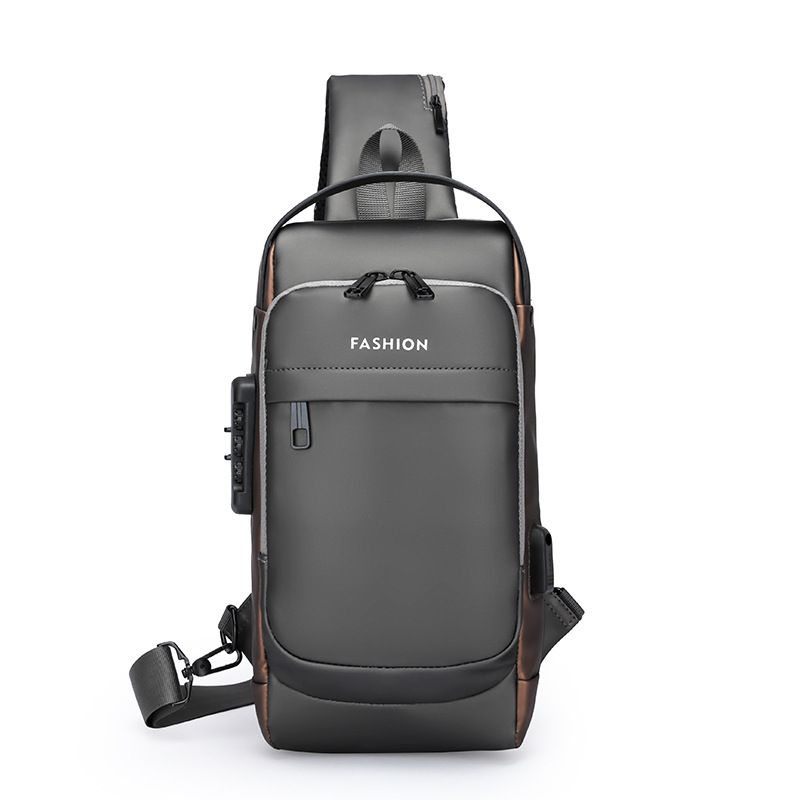 Men's Bags Combination Lock Men's Casual Bag Large Capacity Waterproof Men's Bag Chest Bag Foreign Trade Men's Sports Shoulder Crossbody Bag_voghion.com