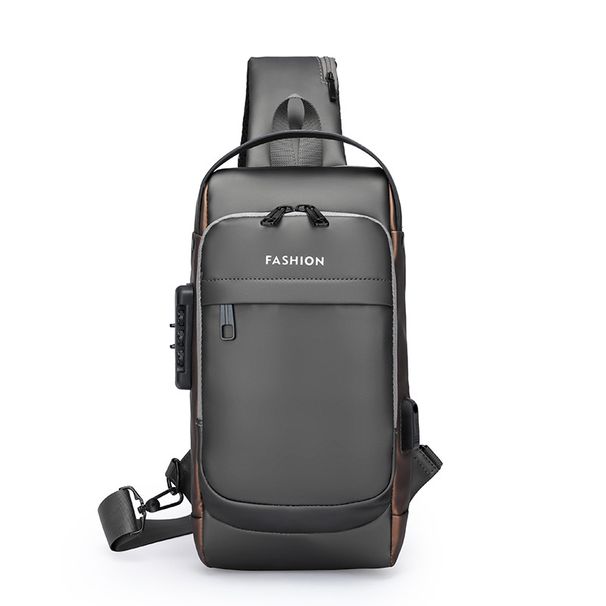 Men's Bags Combination Lock Men's Casual Bag Large Capacity Waterproof Men's Bag Chest Bag Foreign Trade Men's Sports Shoulder Crossbody Bag_voghion.com