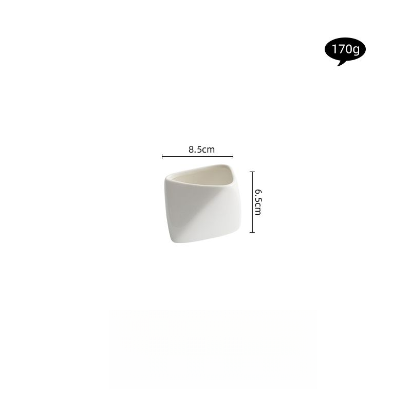 3D Folded Edge French Fries Cup Household Ceramic Cooking Bowl Creative Specialty Hotel Tableware Snack Plate Dipping_voghion.com