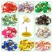 Factory direct creative office stationery 100 colored plastic-coated pushpins cork board Photo Wall Flat pushpins_voghion.com