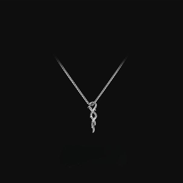 Collana da uomo in argento sterling con spina, design di nicchia, ciondolo alla moda di alta gamma per studenti, regalo di coppia per fidanzato INS_voghion.com