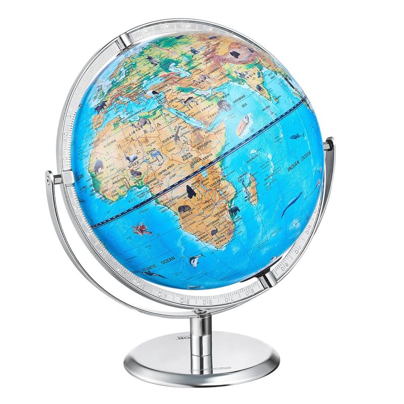 VEVOR Educational Globe For Kids, 10 In/254 Mm, Interactive AR World Globe With AR Golden Globe APP LED Night Lighting 720° Rotation, STEM Toy Gifts For Kids Compatible With Android Or IOS Devices_voghion.com