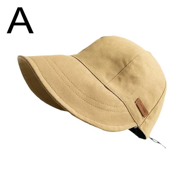 Hot Sale Summer UV Adjustable Drawstring Fisherman Cap Visors Hat Portable Foldable Wide Brim Sun Protection Hats_voghion.com