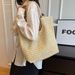 Summer Straw For Women 2025 New High-end Woven Large Capacity Handheld Tote Beach Bag_voghion.com