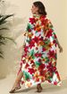 Abito da donna con spacco da spiaggia con camicetta allentata con stampa floreale taglie forti_voghion.com