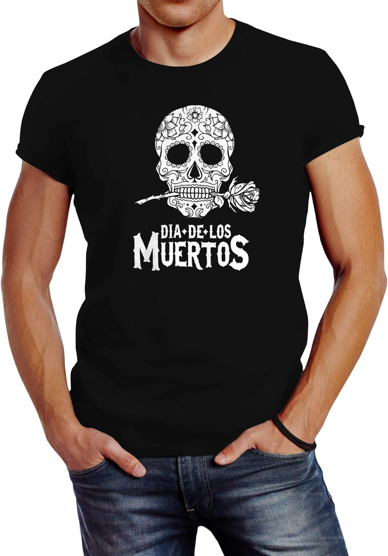 Cukorkoponya Dia De Los Muertos férfi karcsúsított póló_voghion.com