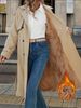 Langer Trenchcoat für Damen mit Gürtel – Fleecegefüttert, zweireihig, elegant und bequem für Herbst und Winter (XS-XXL)_voghion.com