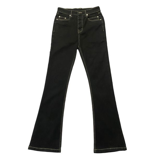 Herrkläder Höga handgjorda vaxbyxor Utsvängda Wide Leg Elastiskt Band High Street Jeans_voghion.com