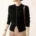 Women's Flattering Waist-Cinching Cardigan Sweater - Lightweight Long Sleeve Knit Top With Round Neck & Button Front_voghion.com